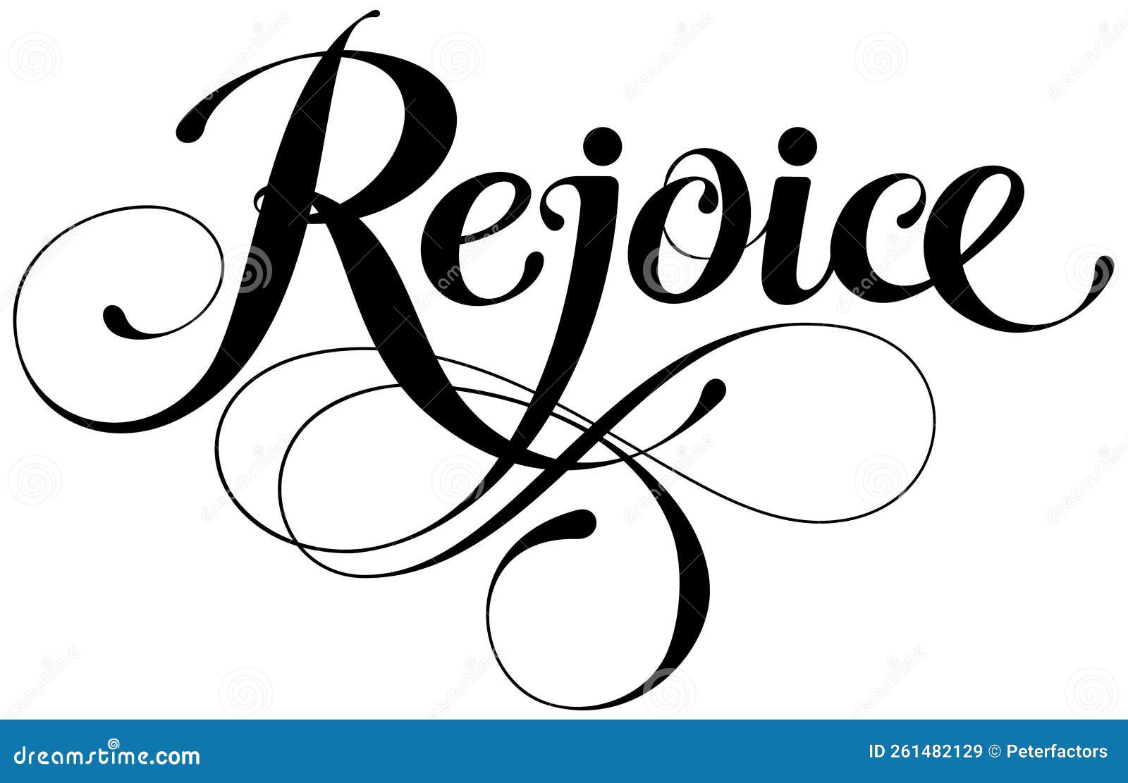 Rejoice - Custom Calligraphy Text Stock Vector - Illustration of