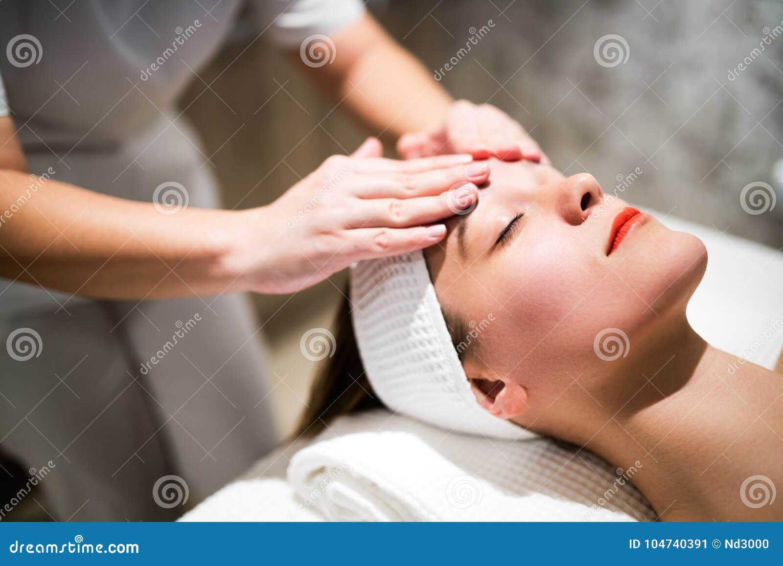Rejuvenating Relaxing Massage By Masseur Stock Image Image Of Face