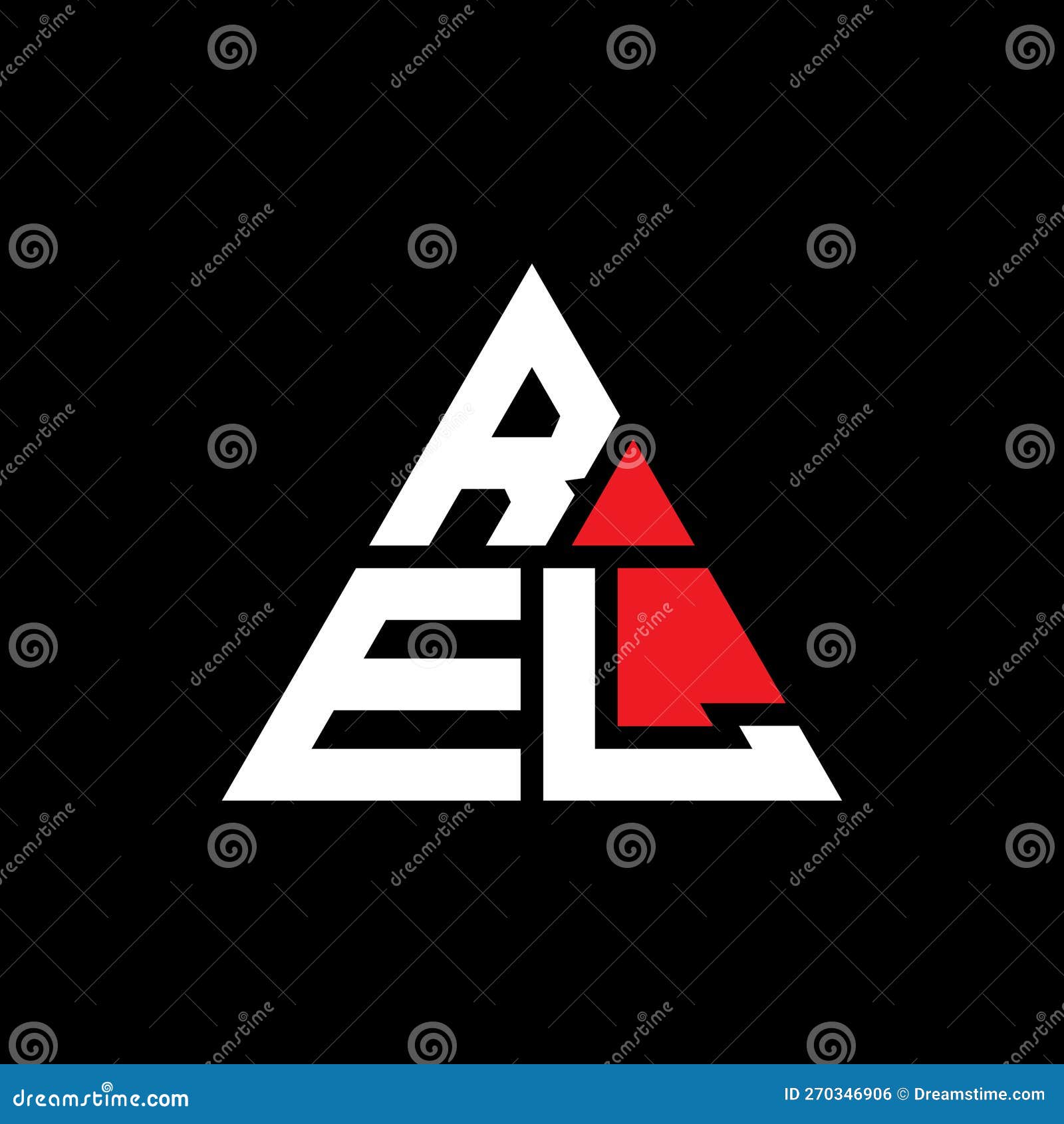 rel triangle letter logo  with triangle . rel triangle logo  monogram. rel triangle  logo template with red