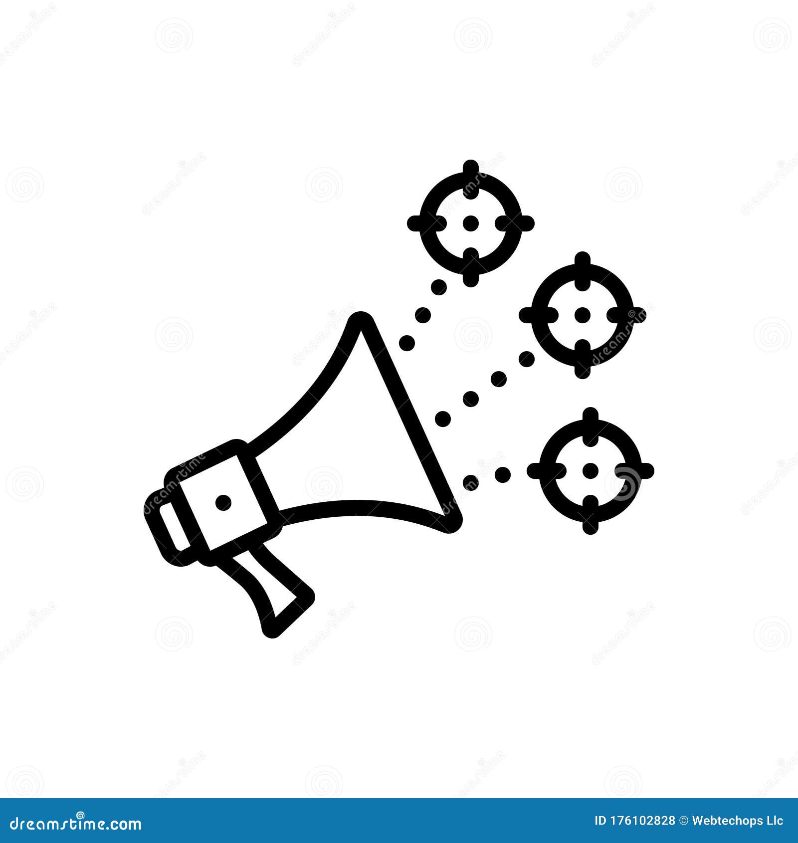 Black Line Icon for Relate, Describe and Detail Stock Vector