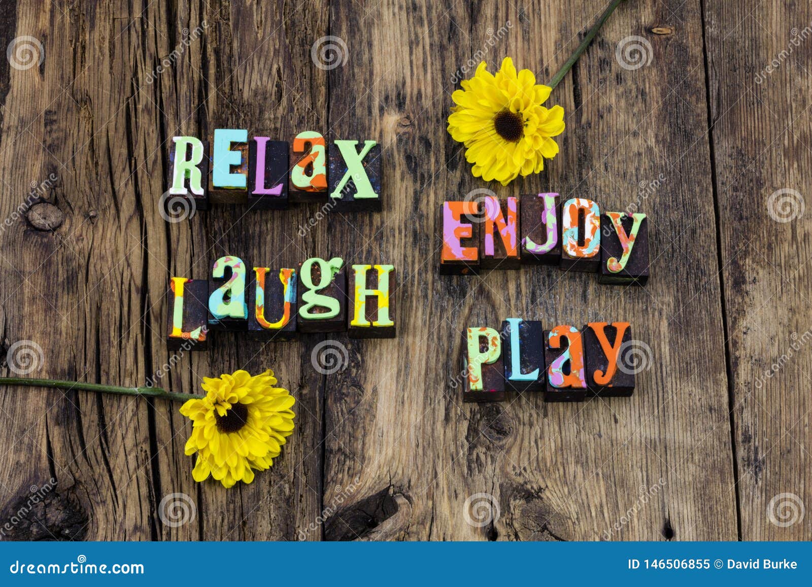 Relax Enjoy Laugh Play Live Love Happy Fun Stock Image Image Of Love Flowers