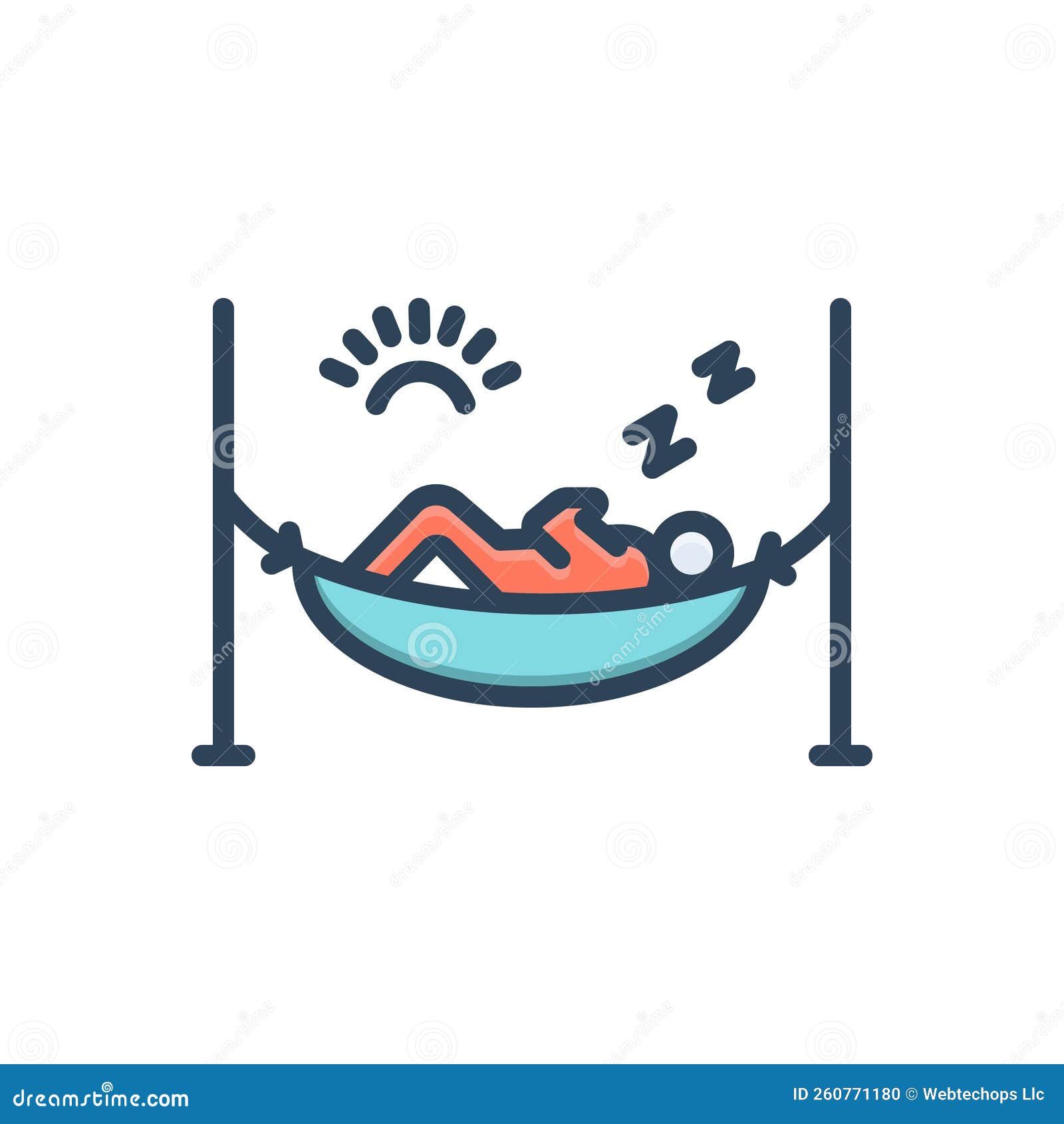 Color Illustration Icon for Relax, Swing and Hammock Stock Illustration