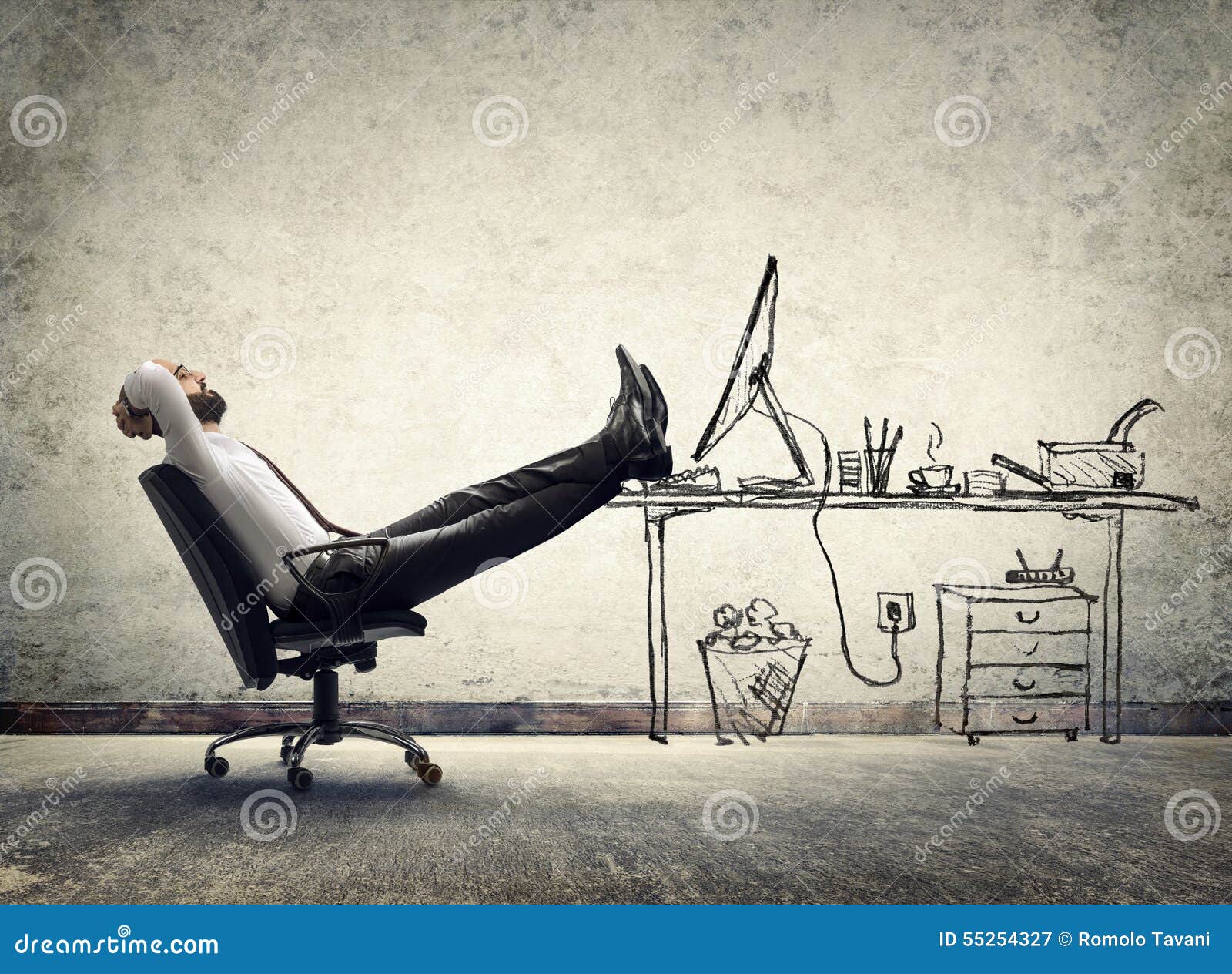 relax in office - man sitting
