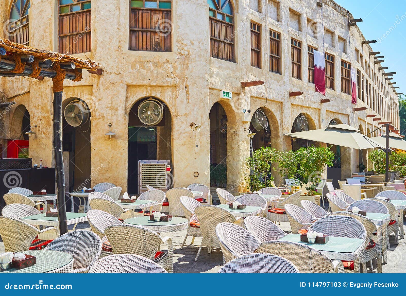 relax in restaurants of souq waqif, doha, qatar