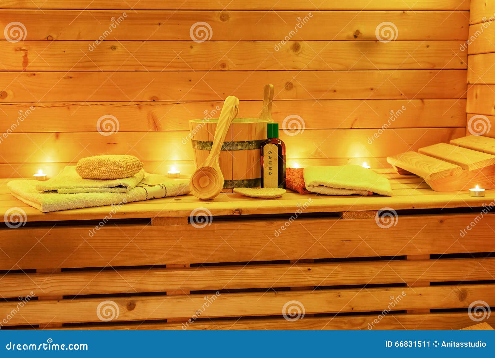 Relax Sauna Still Life with Sauna Accessories Stock Image Image of