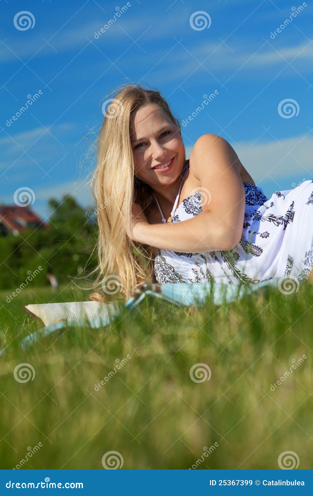 Blonde young woman relax in the sun