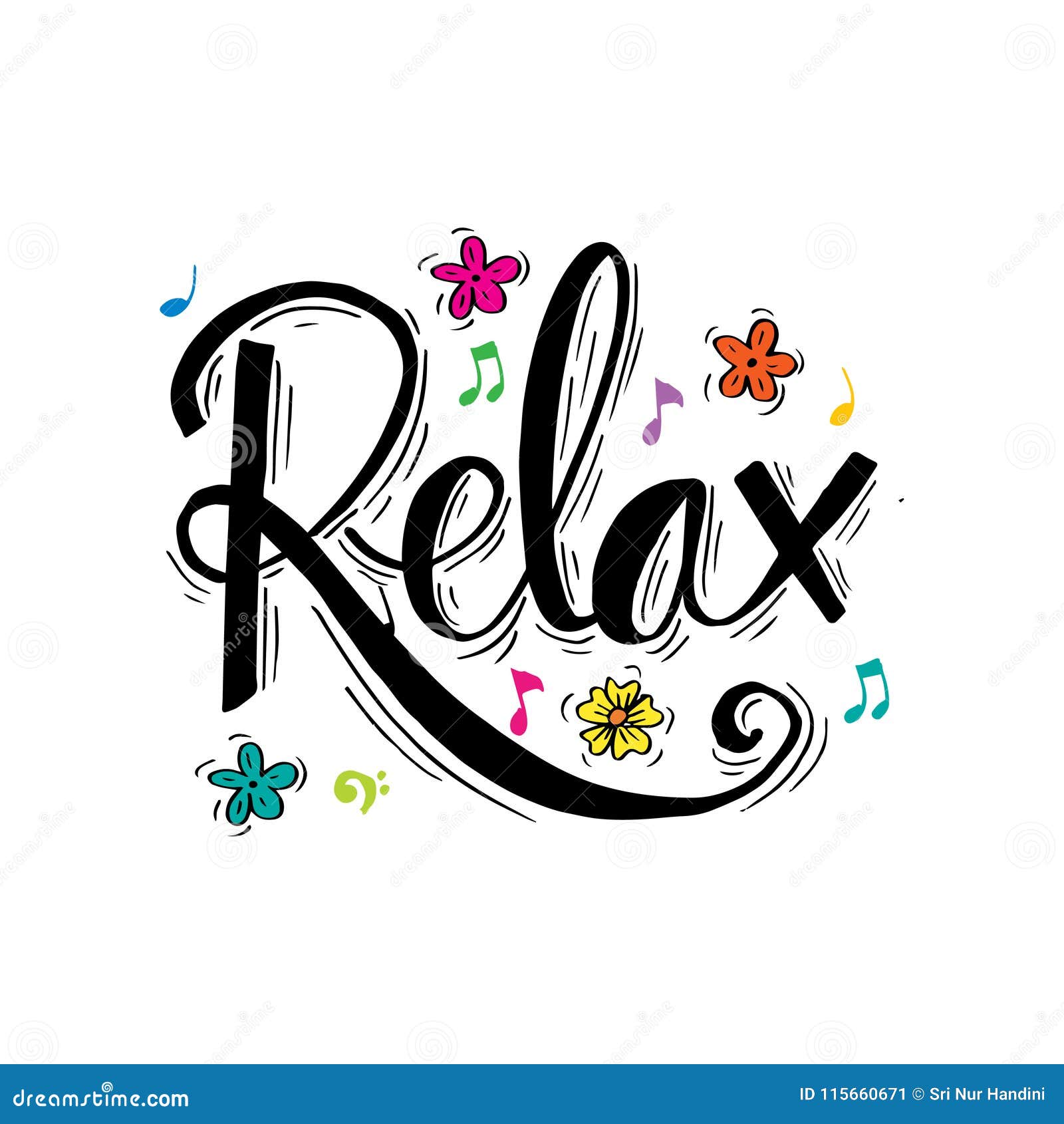 gebaar Nylon driehoek Relax word lettering. stock illustration. Illustration of design - 115660671