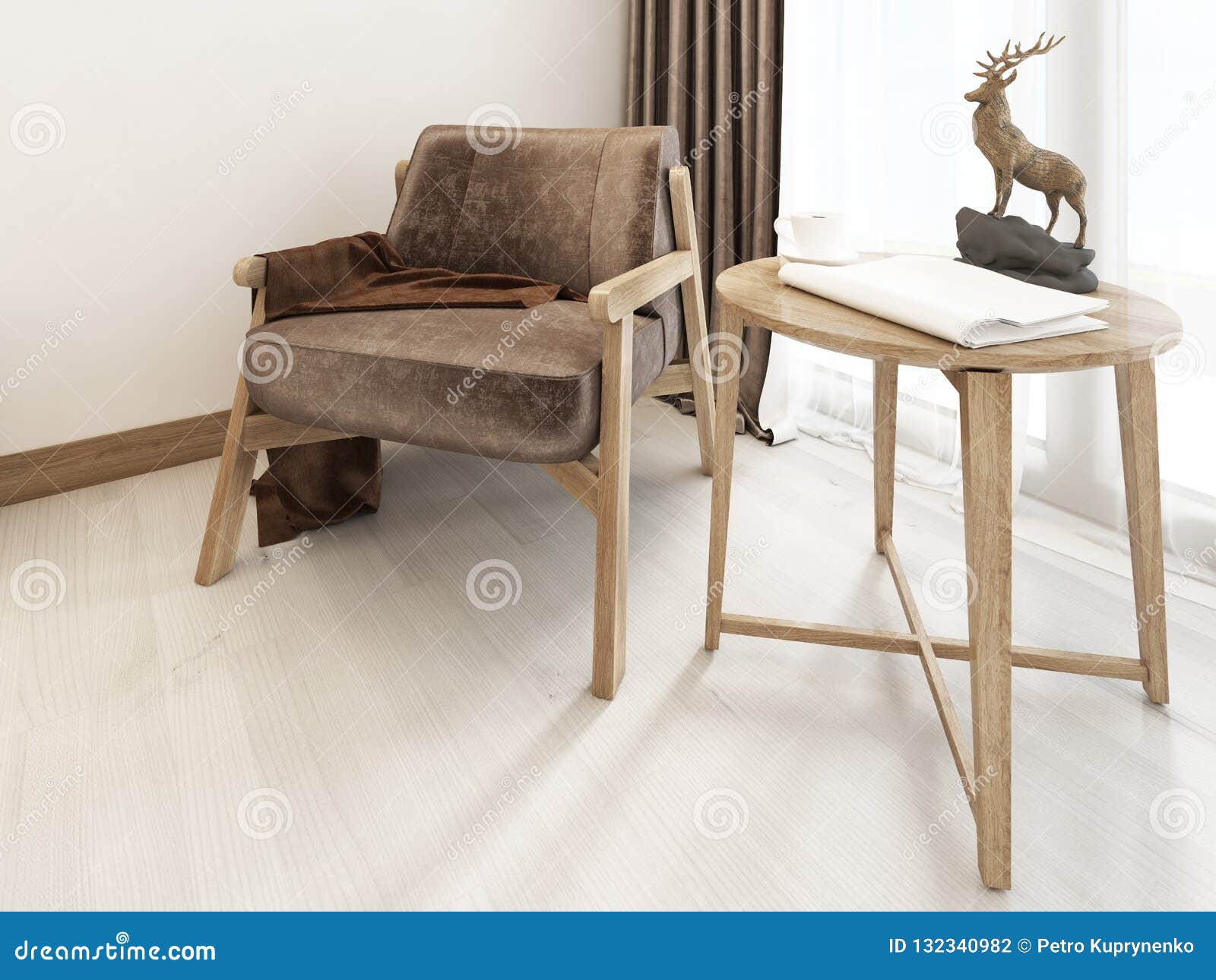 Relax Zone Bedroom Scandinavian Style Armchair Coffee Table