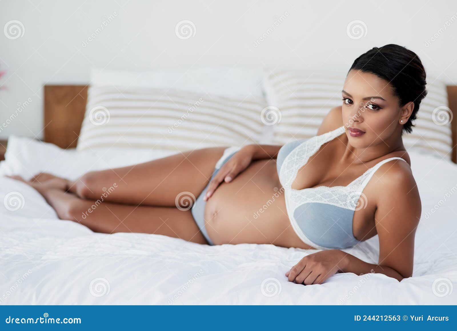 Beautiful Pregnant Woman Bra Bed Stock Photos - Free & Royalty-Free Stock  Photos from Dreamstime