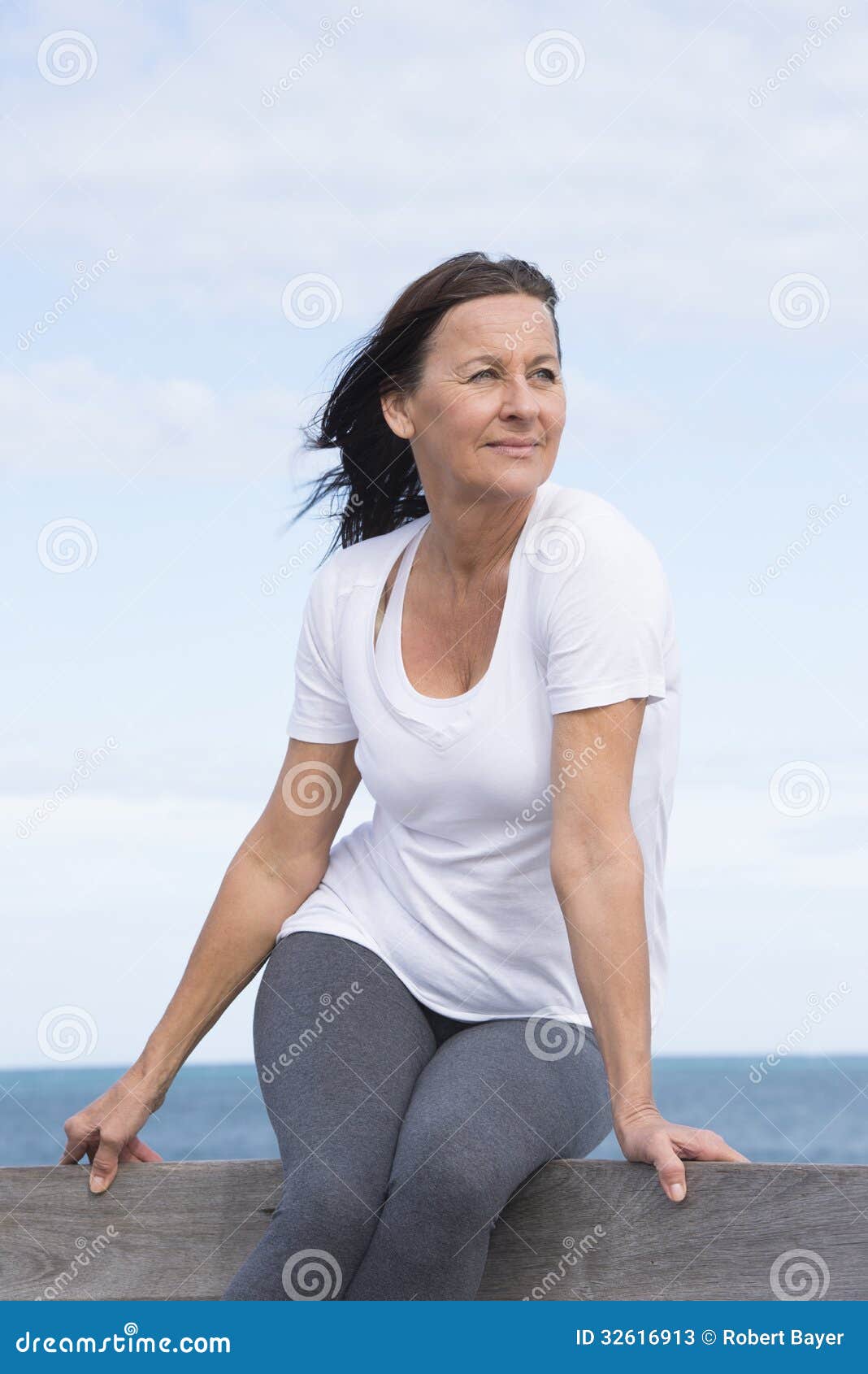 Relaxed Sporty Senior Woman Outdoor Stock Image Image 32616913