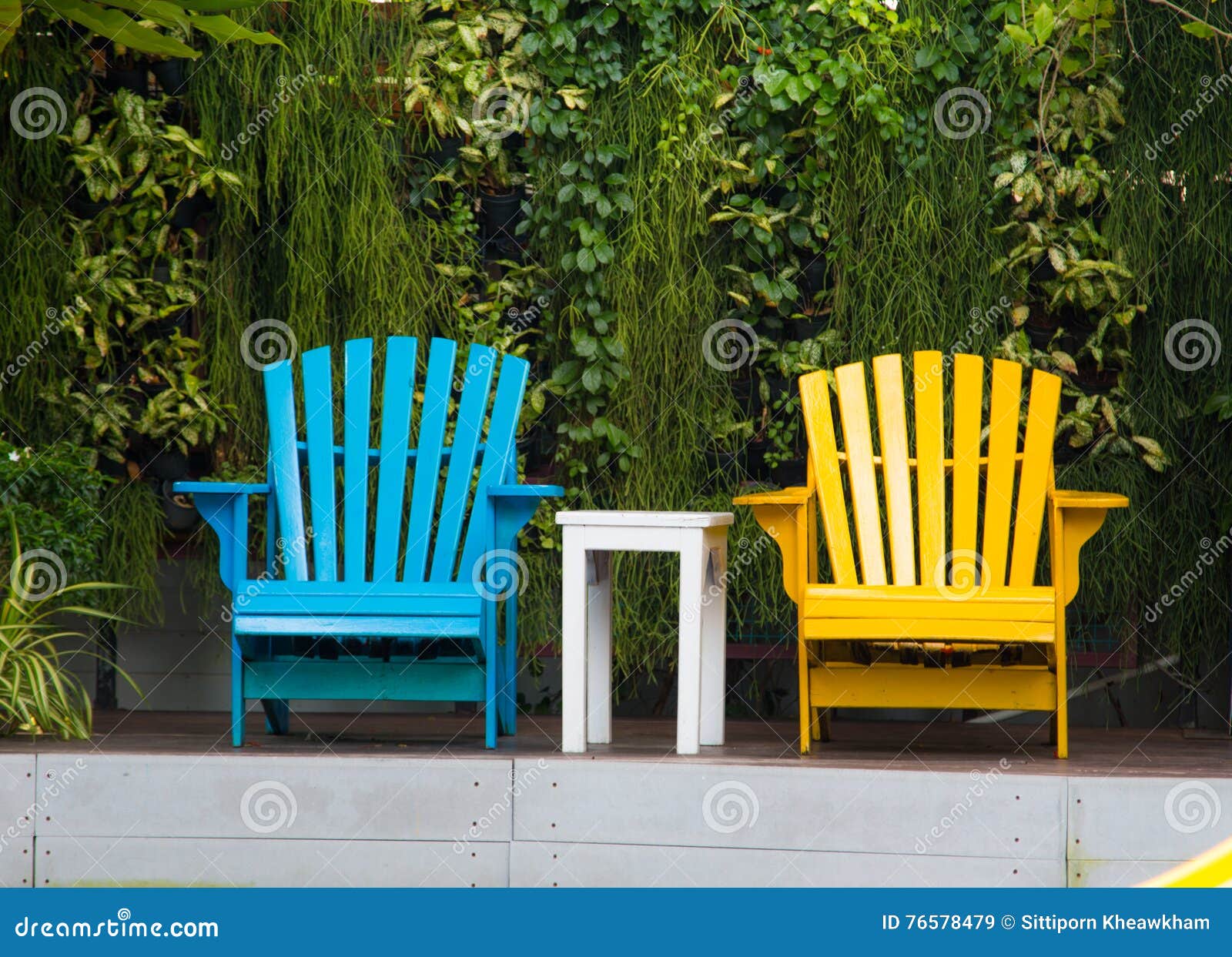 Relaxing Chairs In Garden Stock Image Image Of Deck 76578479