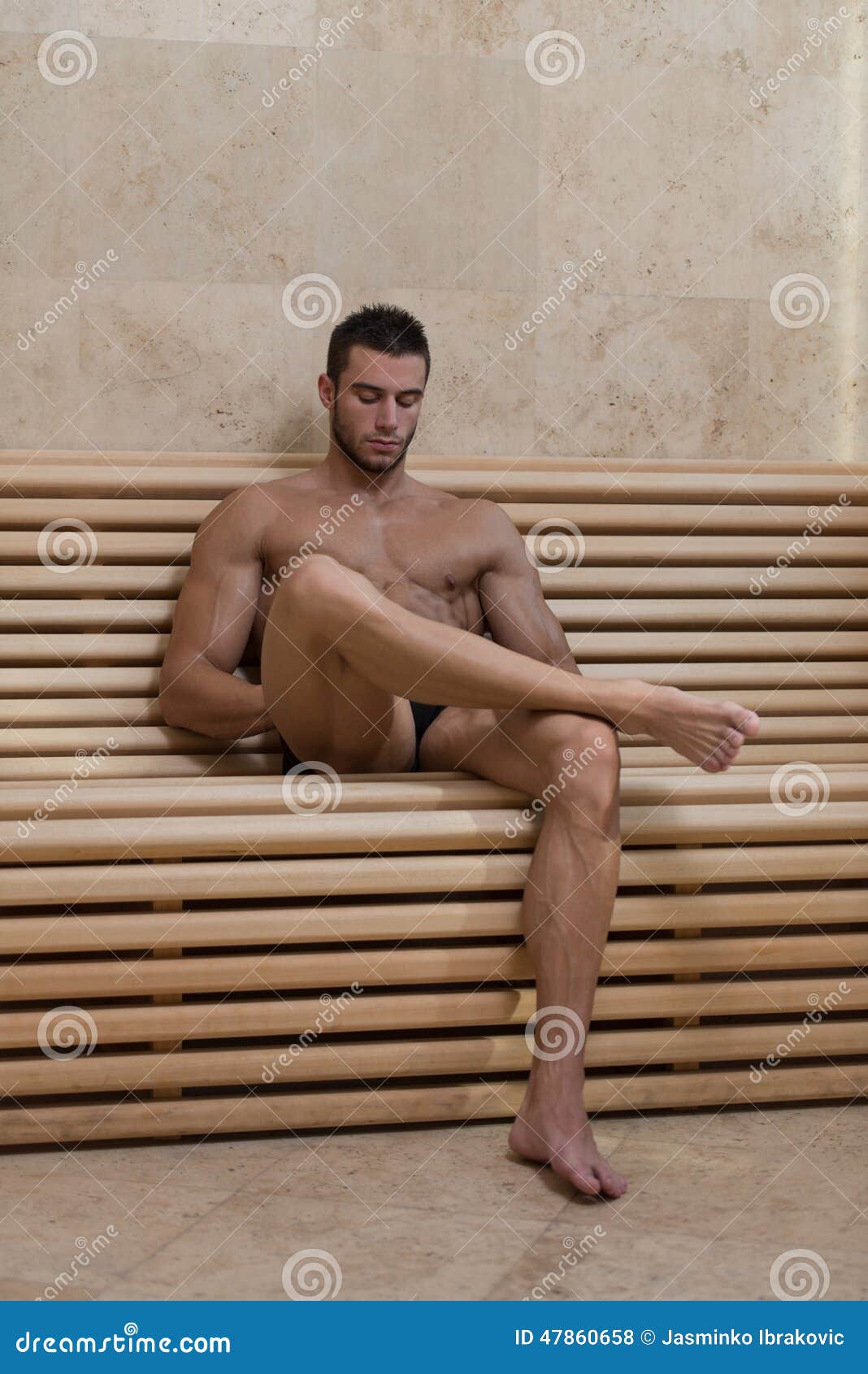 Relaxing in the Hot Sauna stock photo. Image of calm - 47860658