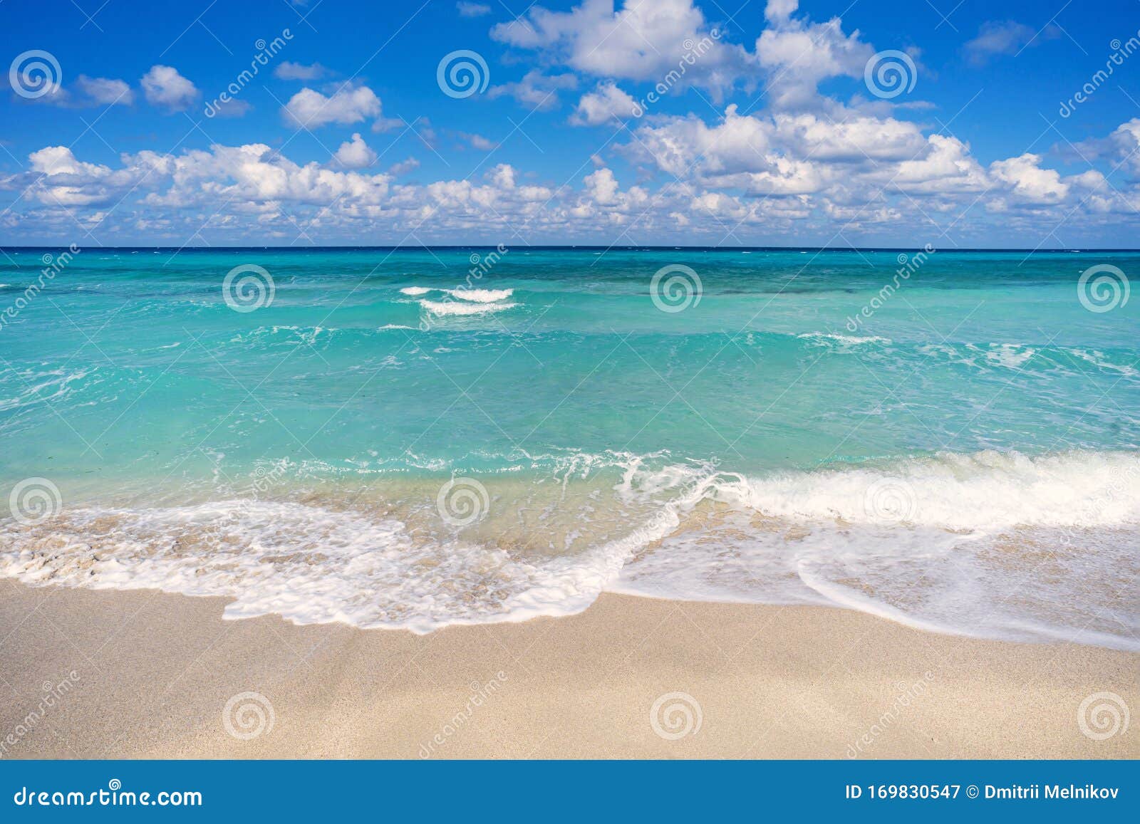 relaxing landscape view of beach, clear sea, blue sky. beautiful tropical landscape with turquoise ocean. horizon line on the