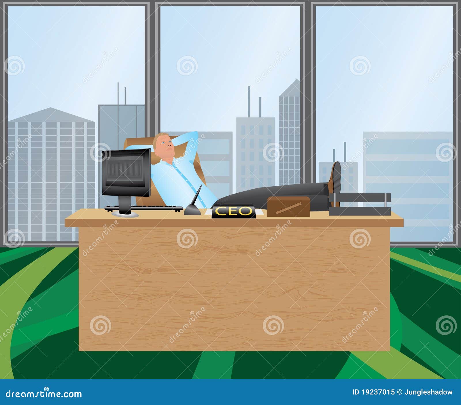 Relaxing in office stock vector. Illustration of hands 19237015