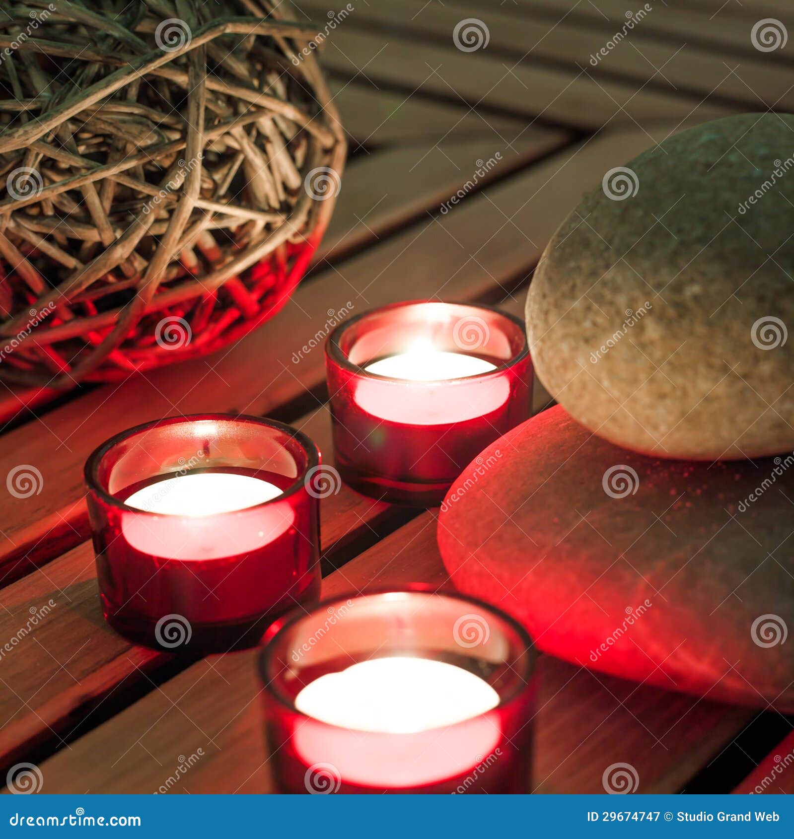 Relaxing Spa Atmosphere with Candlelight Stock Image Image of
