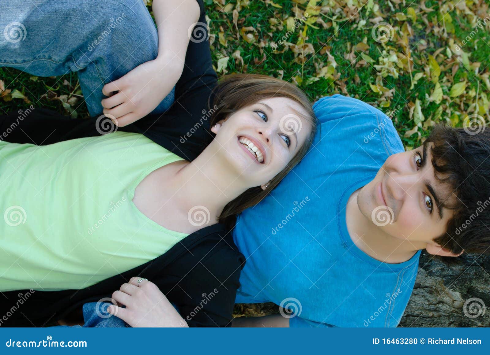 Relaxing Teen Couple Stock Photo Image Of Smiling Affect