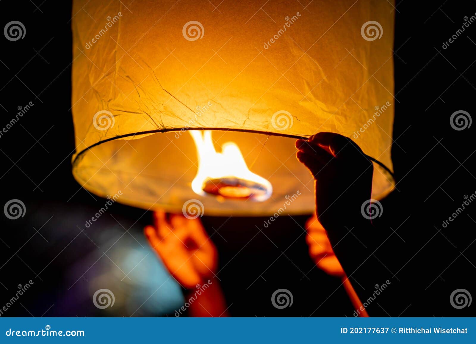 Release Lantern on Night Time for Ceremony and Tradition Stock Image Image of flame, lantern