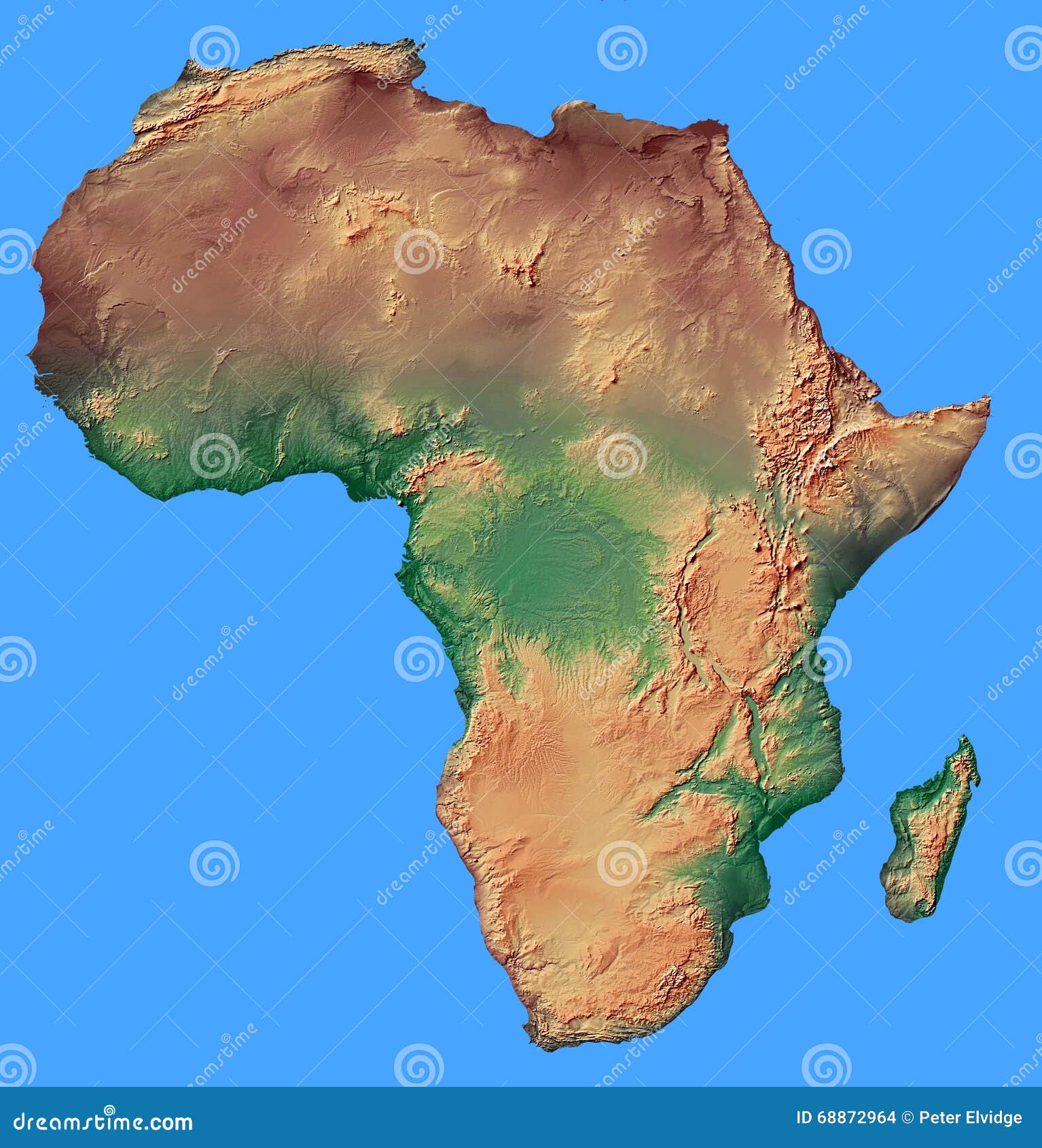 relief map of africa 