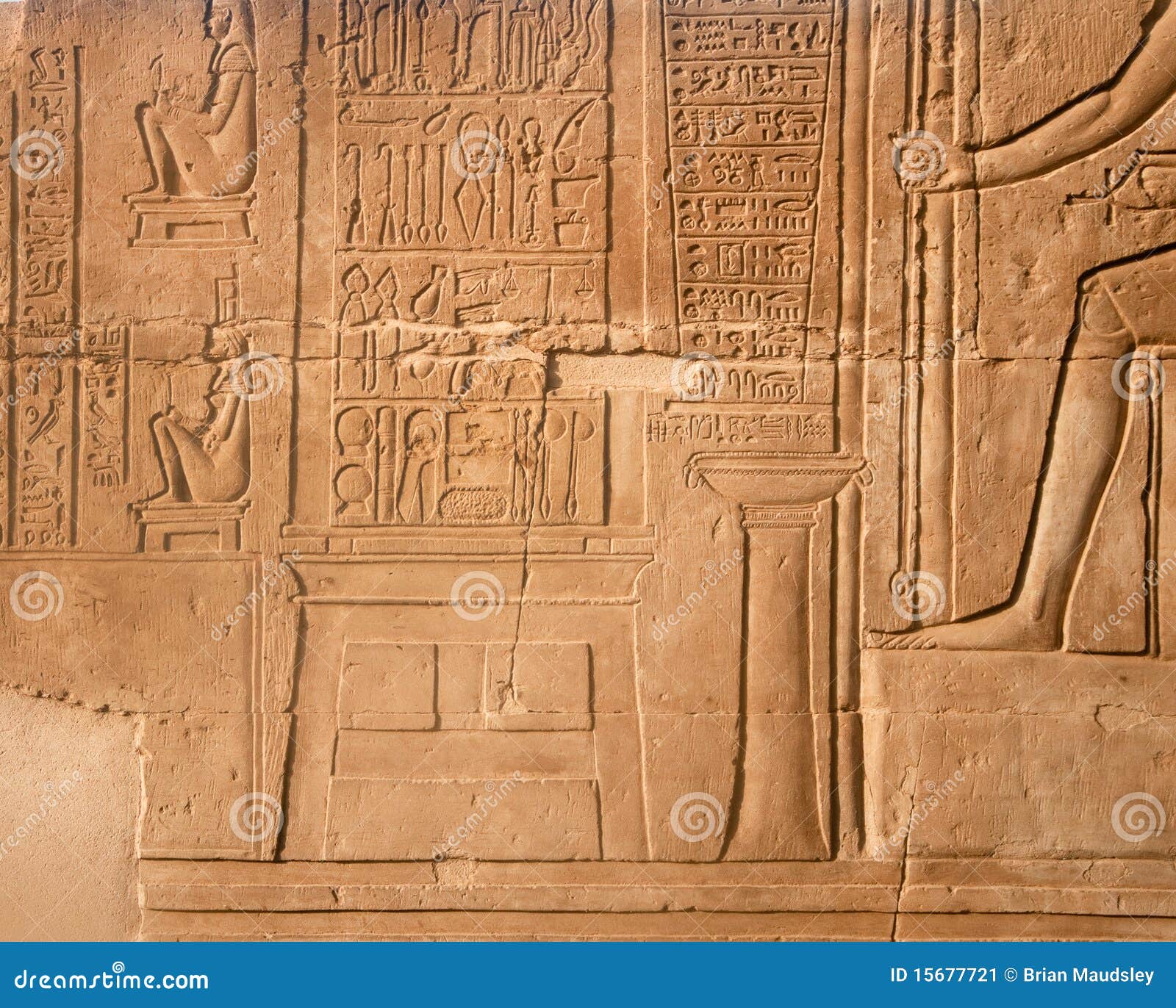 Relief of Medical Instruments, Kom Ombo, Egypt. Stock Image Image of