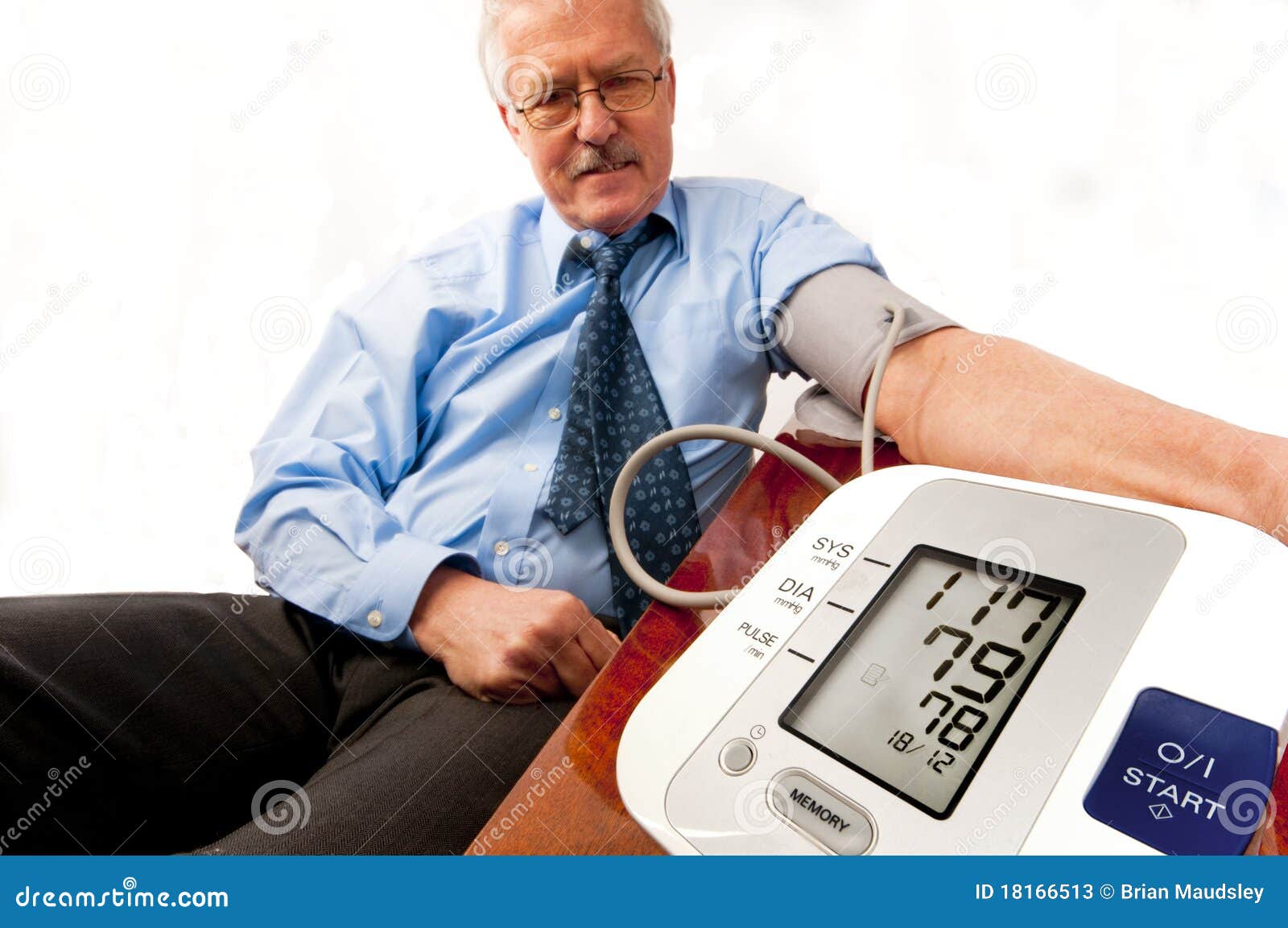 relieved senior man with low blood pressure.