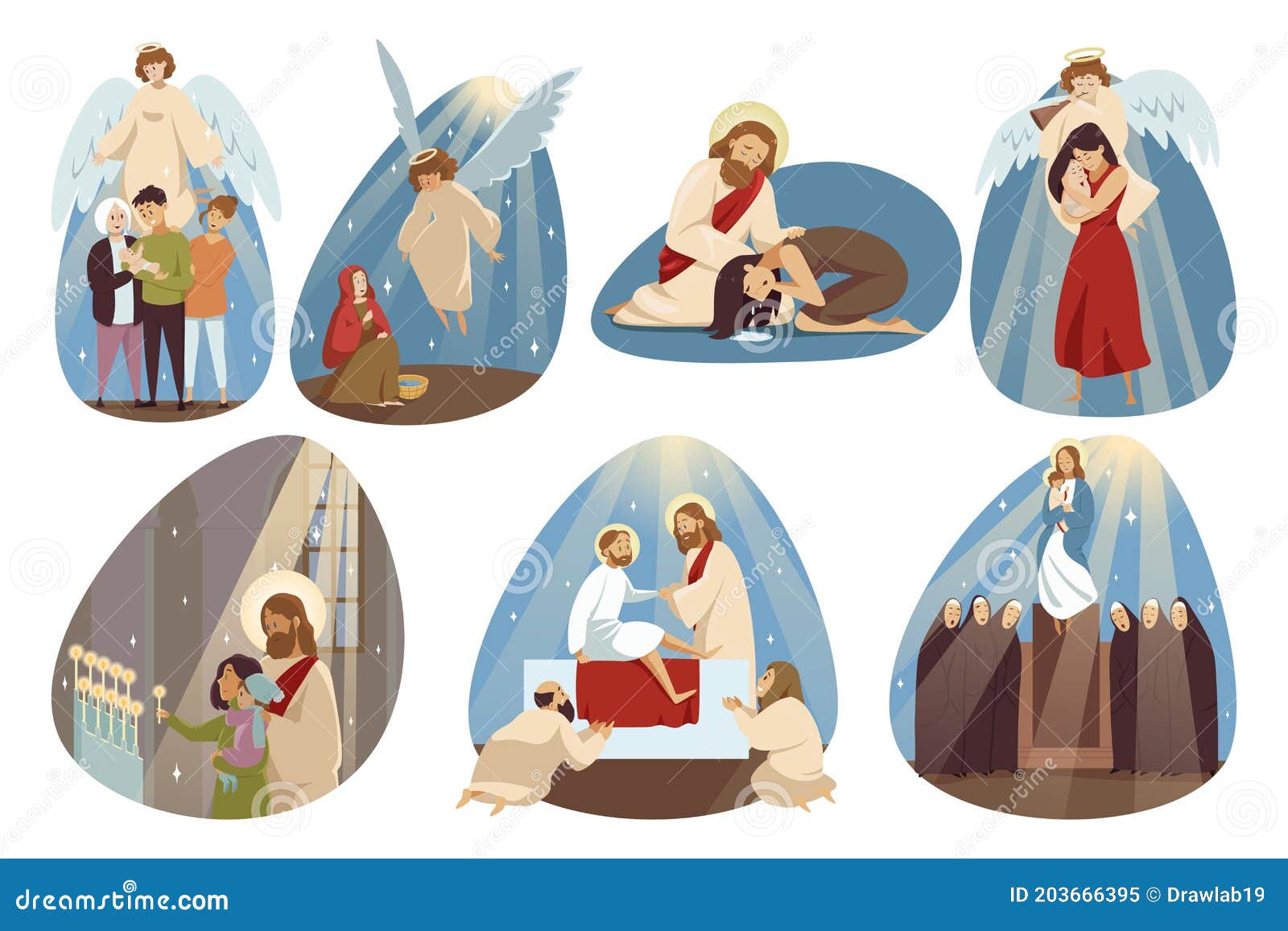 Religion, Bible, Christianity Set Concept Stock Vector - Illustration ...