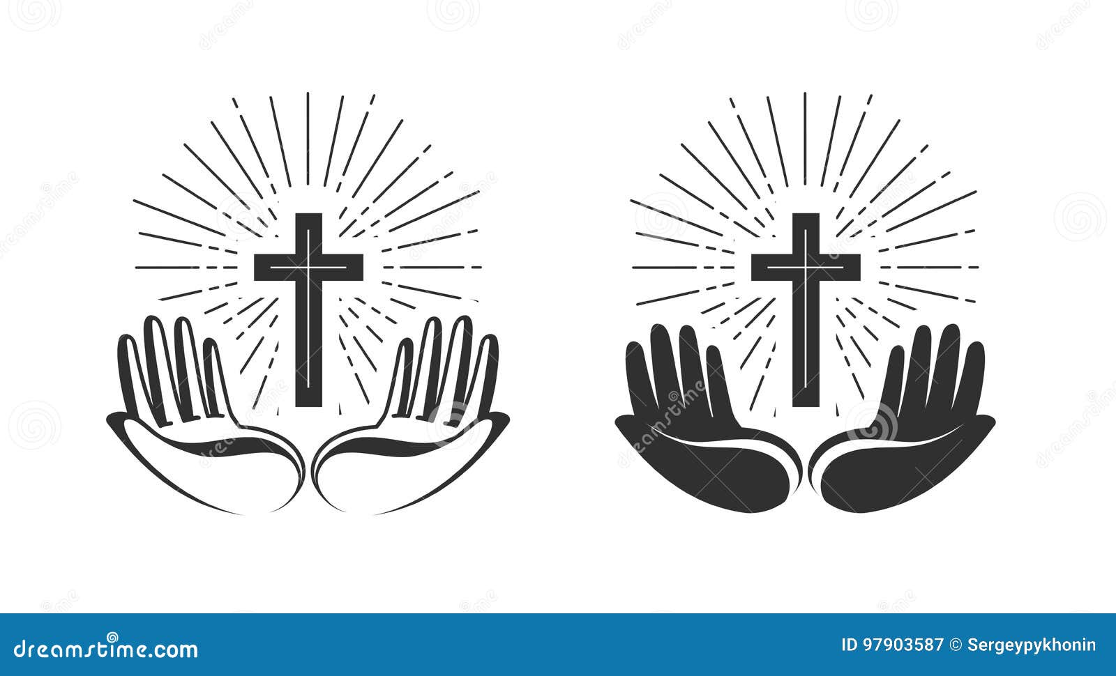 religion concept. bible, church, faith, pray icon or .  