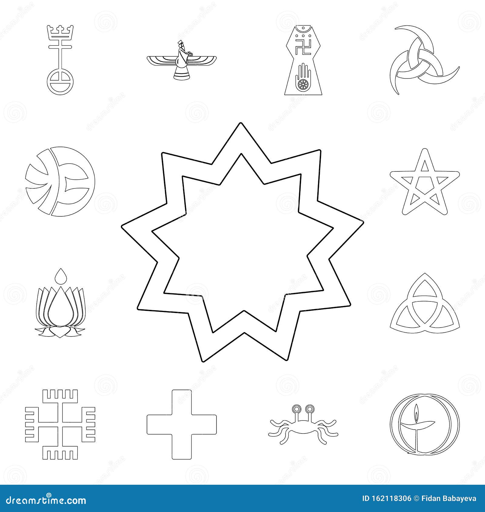 religion , baha outline icon.  of religion  . signs and s icon can be used for web, logo,