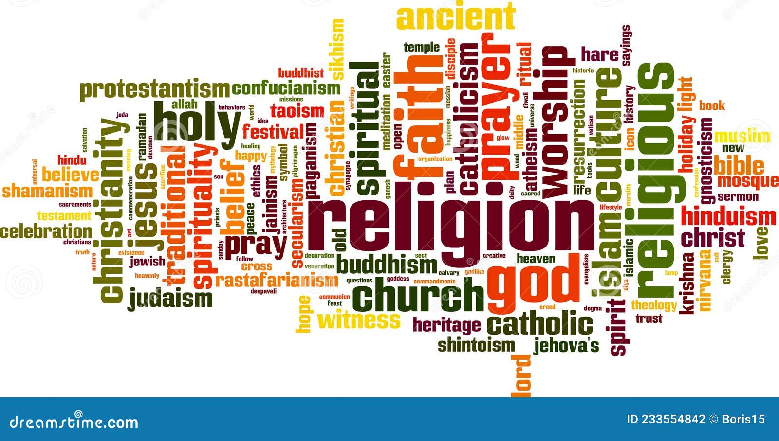 Religion word cloud stock vector. Illustration of faith 233554842