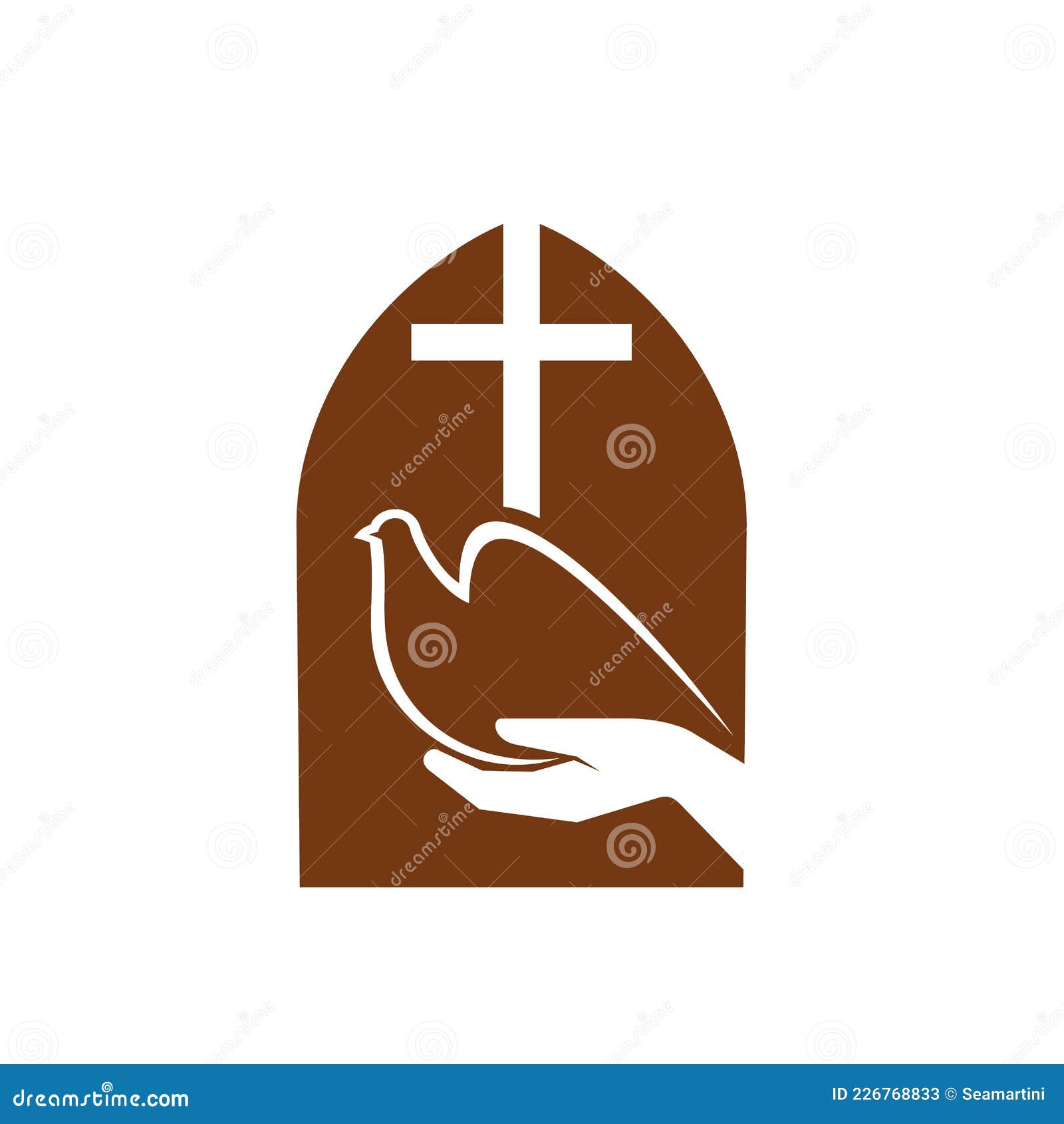 Religiositätssymbol Der Christentum-Kreuztaube Des Friedens Stock Abbildung  - Illustration von zeichen, hand: 226768833