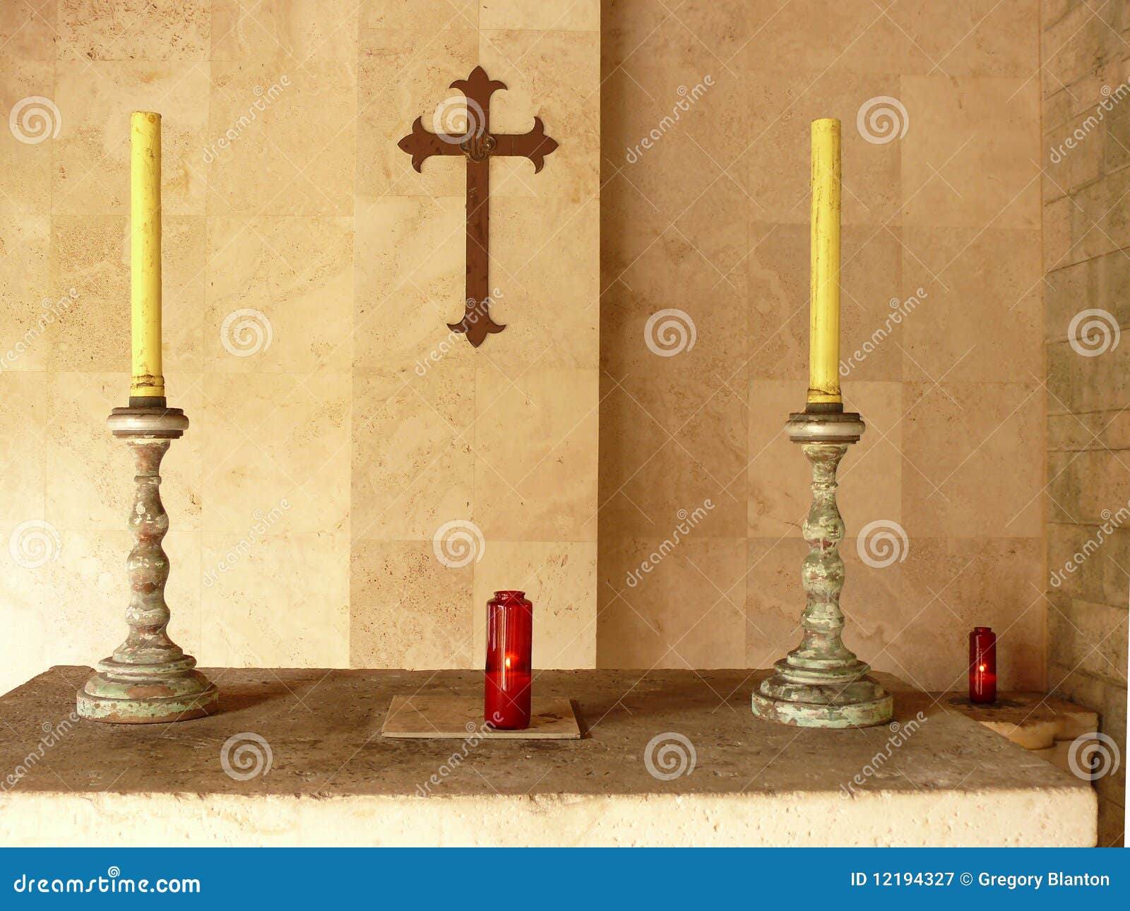 Religious candles stock image. Image of reverence, cross 12194327
