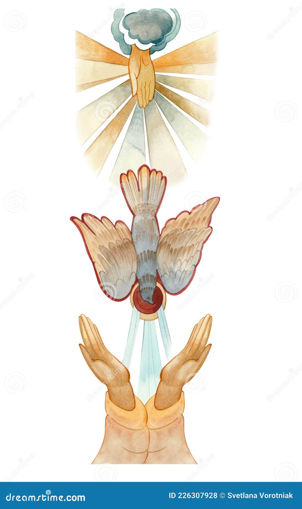 Religious Christian Illustration `Descent of the Holy Spirit ...