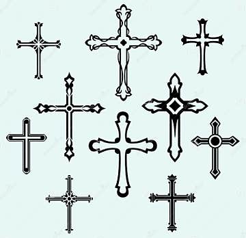 Religious Cross Design Collection Stock Vector - Illustration of church ...