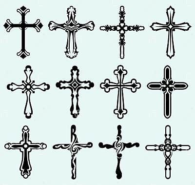 Religious Cross Design Collection Stock Vector - Illustration of ...