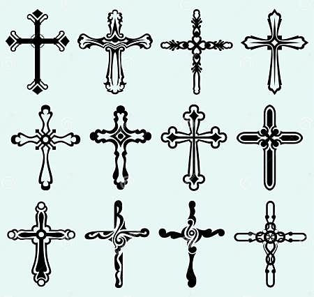 Religious Cross Design Collection Stock Vector - Illustration of ...