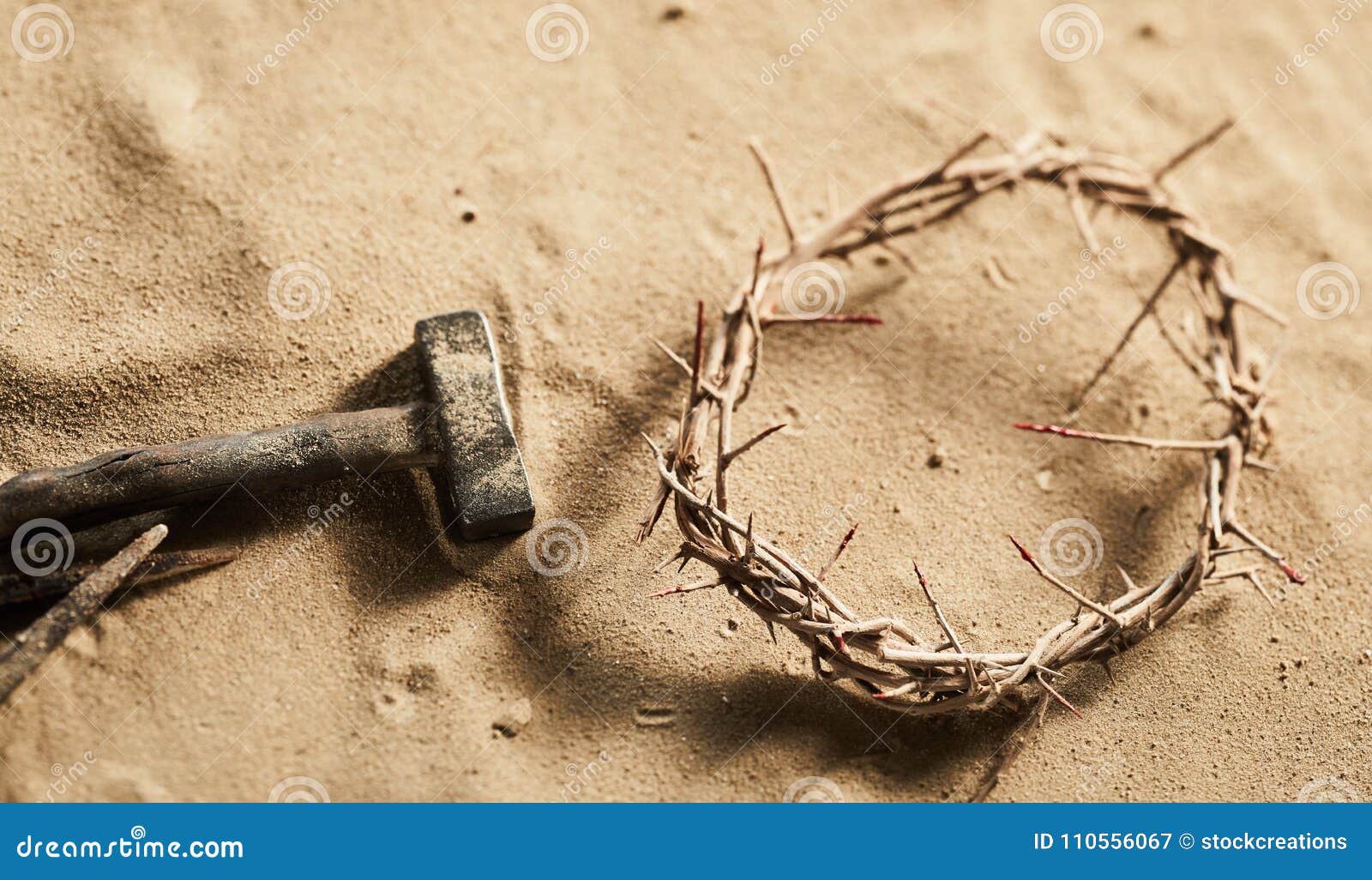 religious easter background with crown of thorns