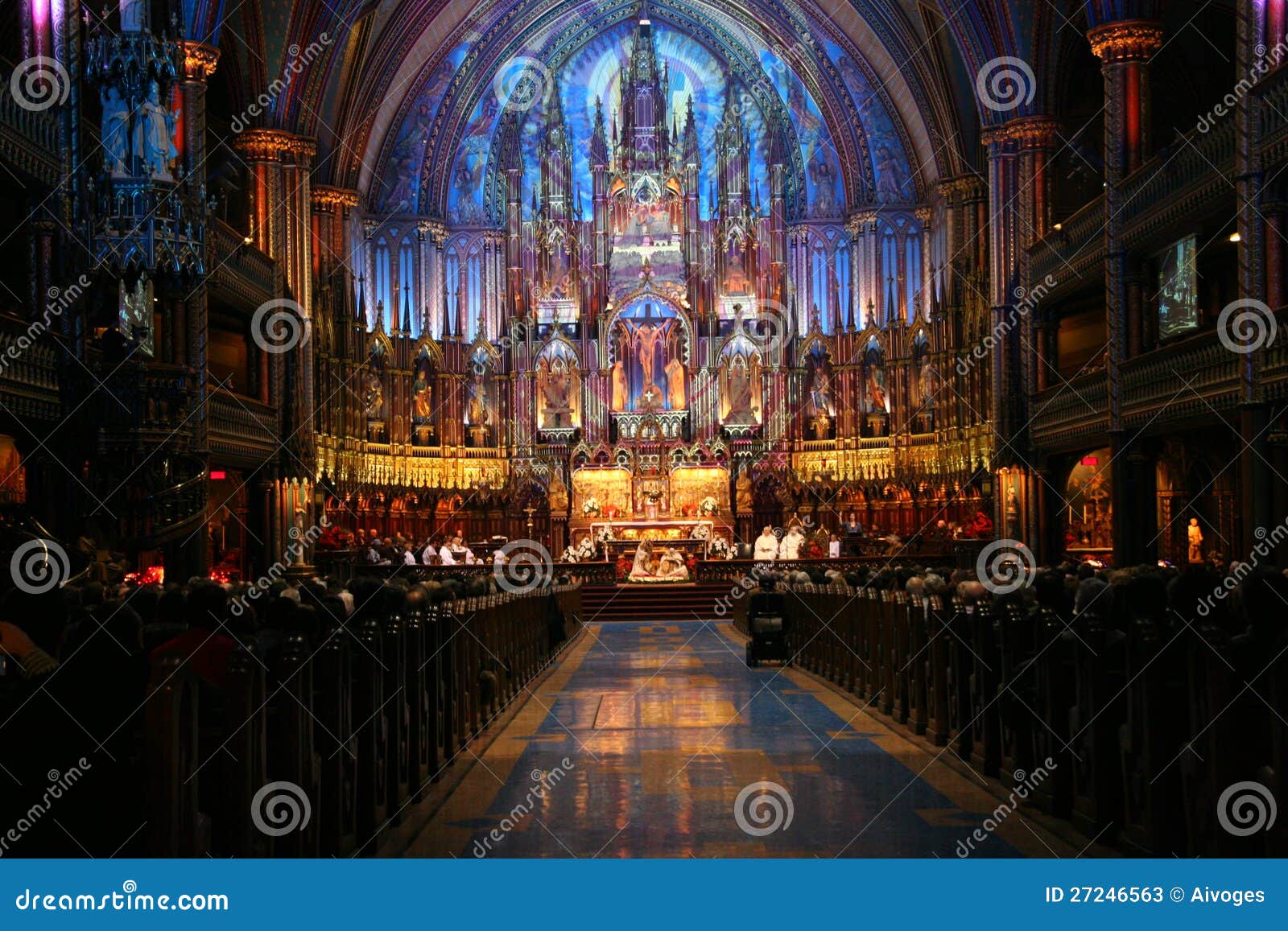 Religious Event in Notre Dame Basilica Montreal Editorial Stock Photo