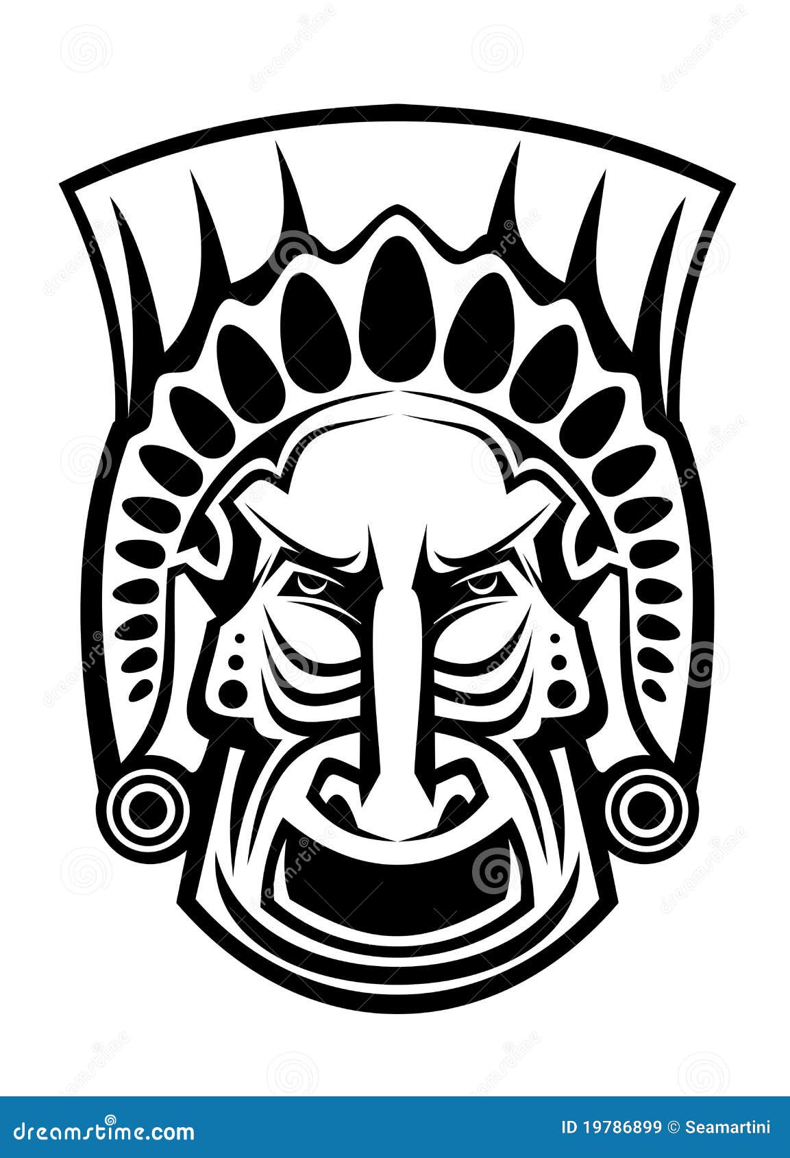 Religious mask stock vector. Illustration of design, ethnicity - 19786899