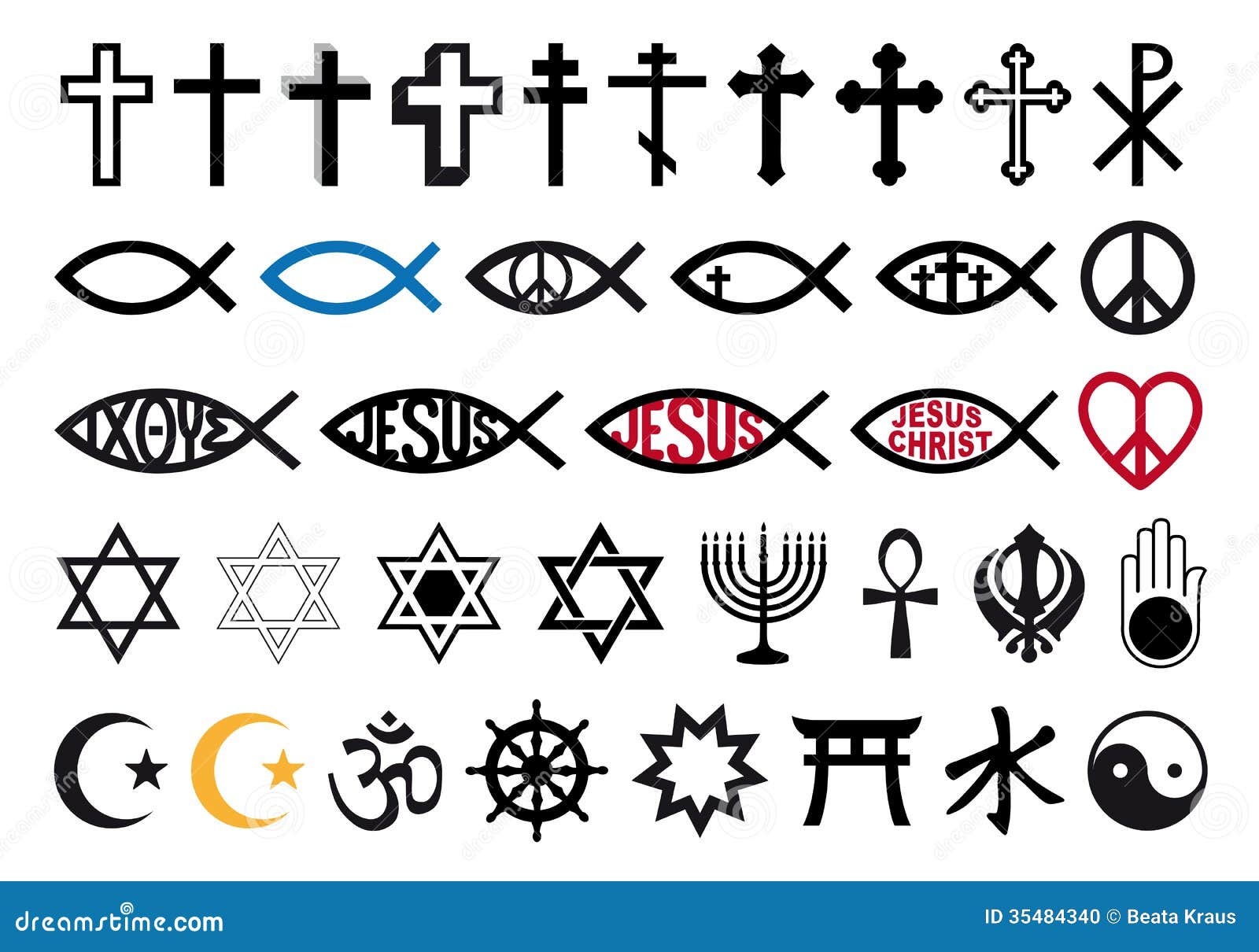 Religious Symbols, Religion Signs, Vector Set Illustration 35484340 - Megapixl Religious Symbols, Religion Signs, Vector Set Illustration 35484340 - Megapixl