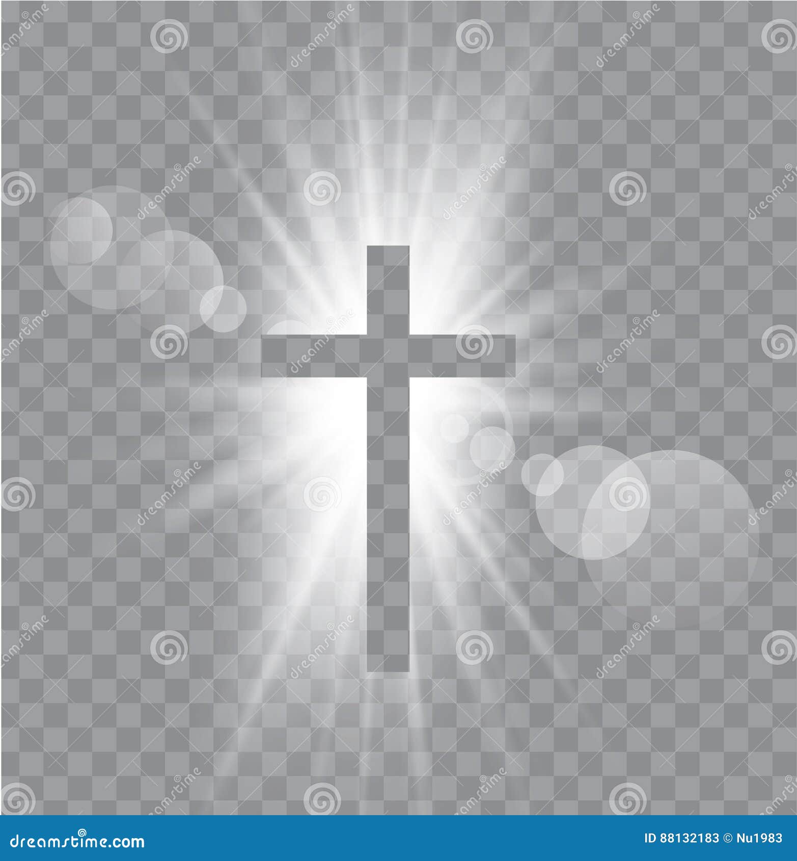 religious three crosses with sun rays