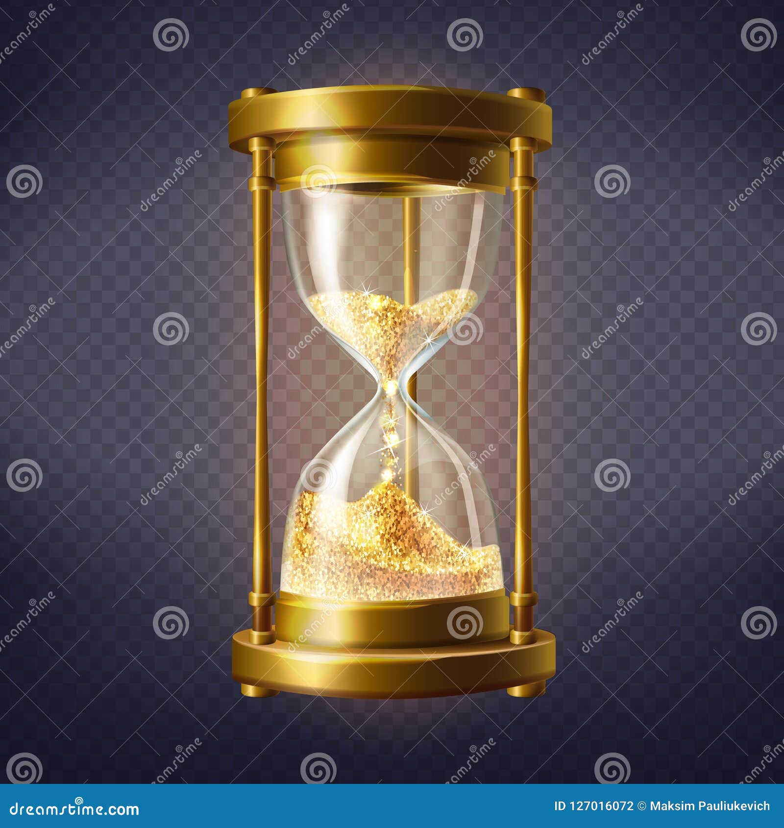 Reloj De Arena Realista Del Vector Con La Arena De Oro Ilustración del  Vector - Ilustración de arena, plazo: 127016072