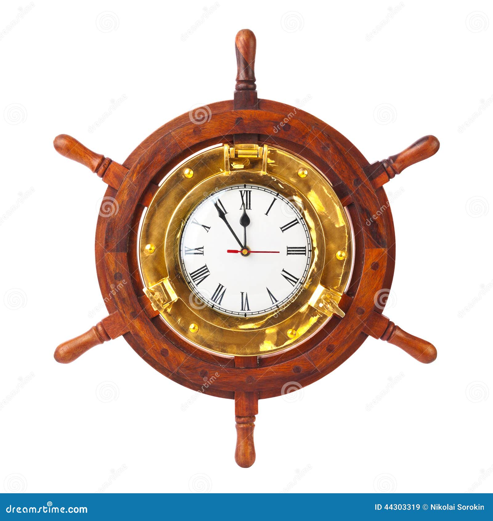 Reloj En El Timon De Madera Imagen de archivo Imagen de viejo juguete 44303319