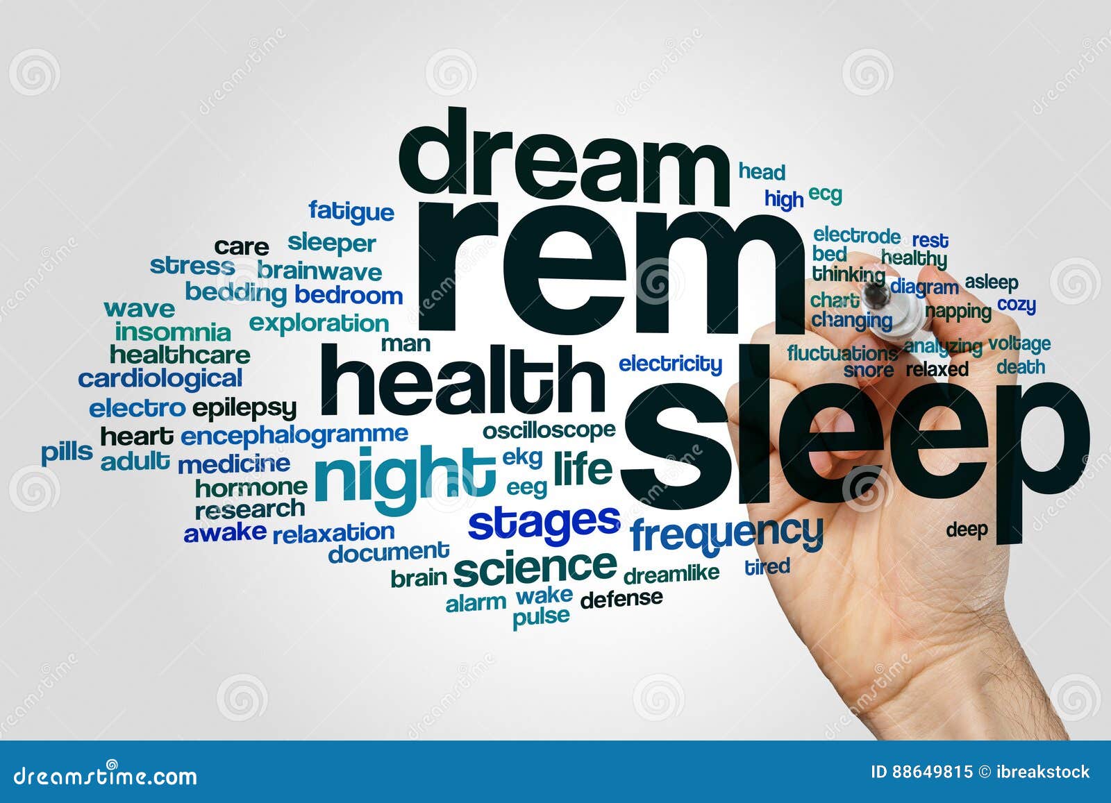 REM sleep word cloud stock image. Image of deep, healthy 88649815