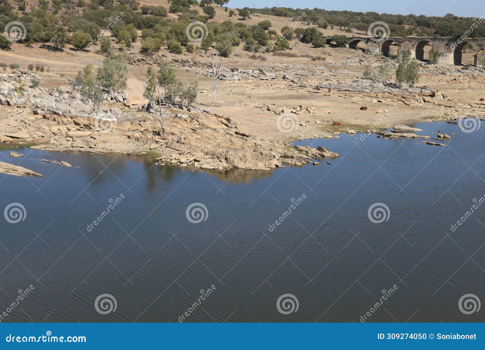 remains of the ajuda bridge over the guadiana river