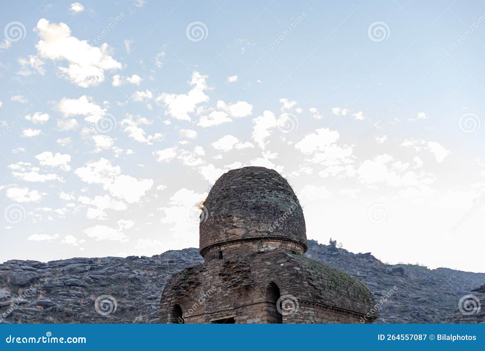 the remains of ancient bhudha civilization double dome stupa in the balo kaley built in the 2nd century