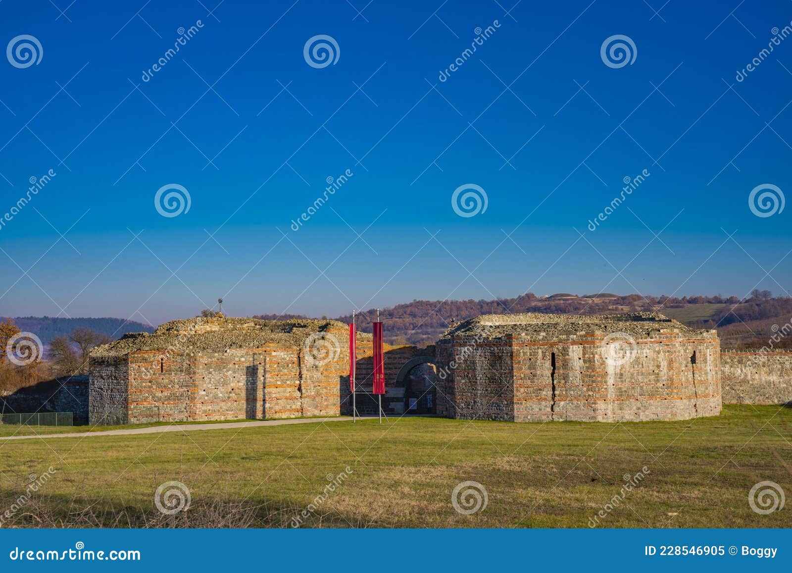 remains of ancient roman complex of palaces and temples felix romuliana near gamzigrad, serbia