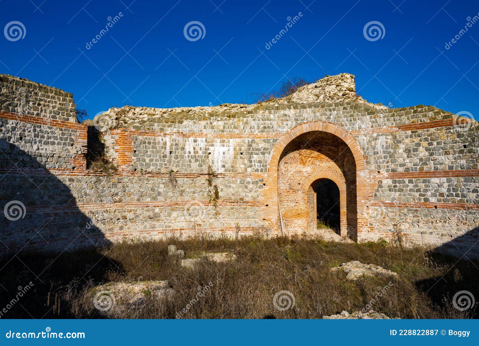 remains of ancient roman complex of palaces and temples felix romuliana near gamzigrad, serbia