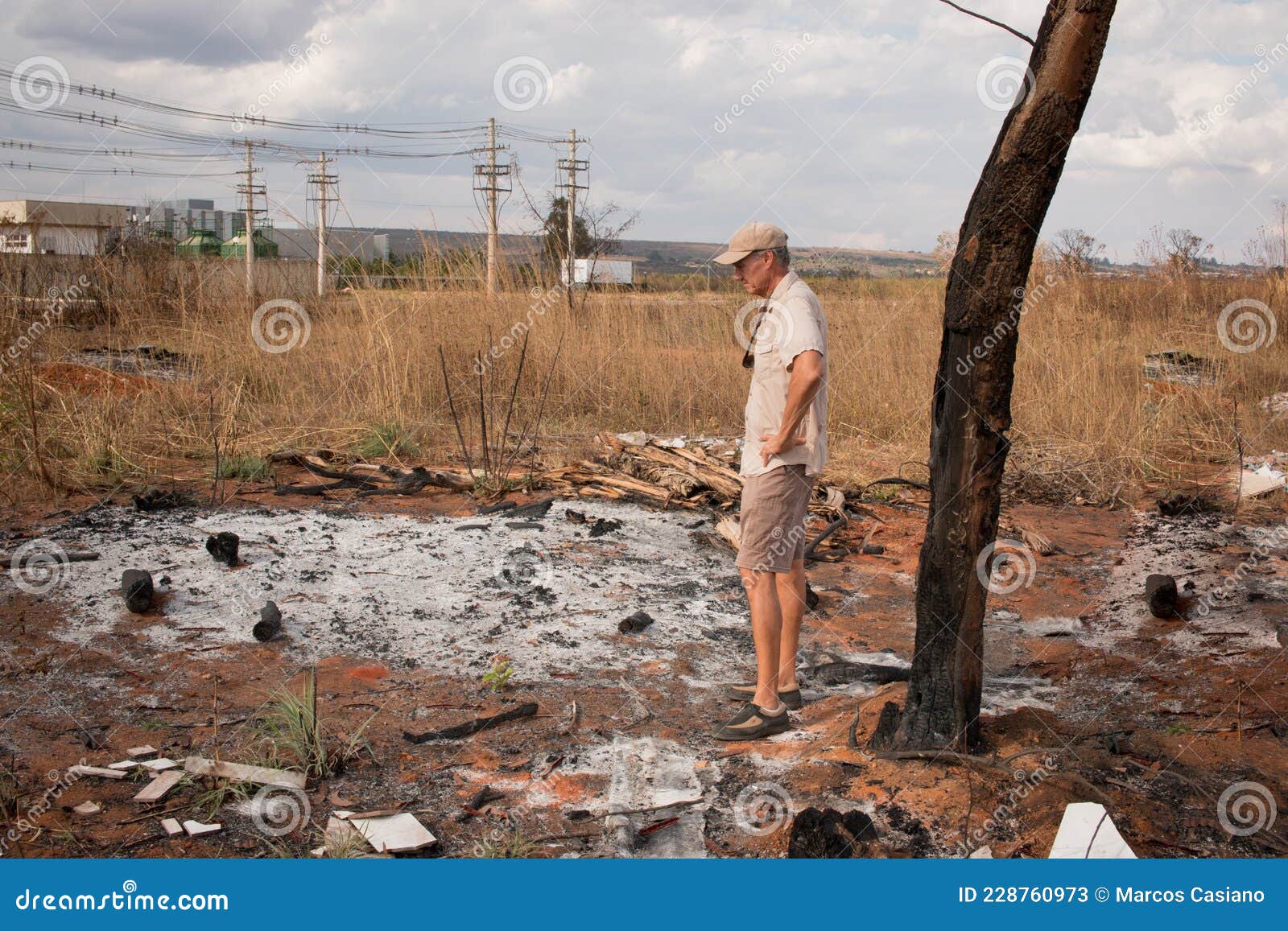 remains of a brush fire