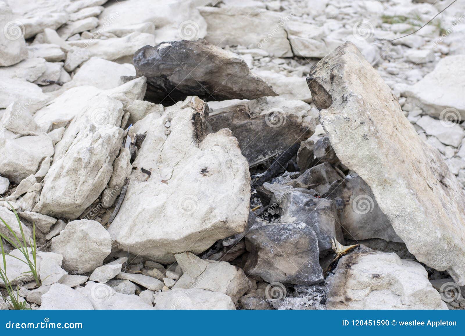 remains of old campfire at lake amistad