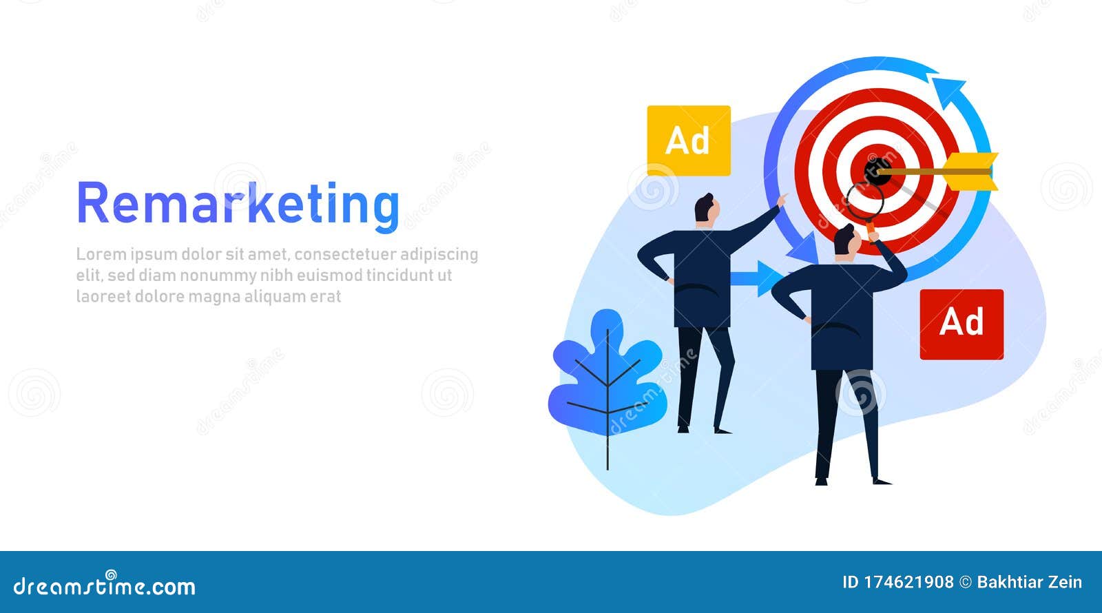 remarketing retargeting businessman target with ads advertising