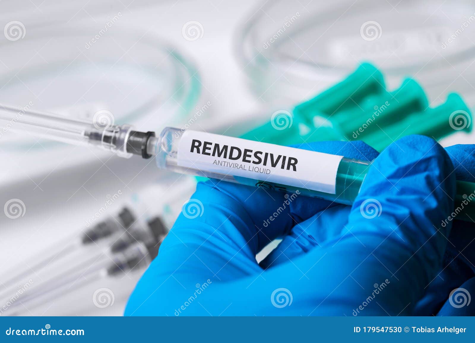 remdesivir covid-19 liquid medication background